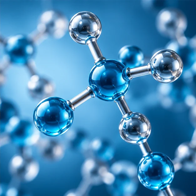 Blue molecular structure representing bonding agents