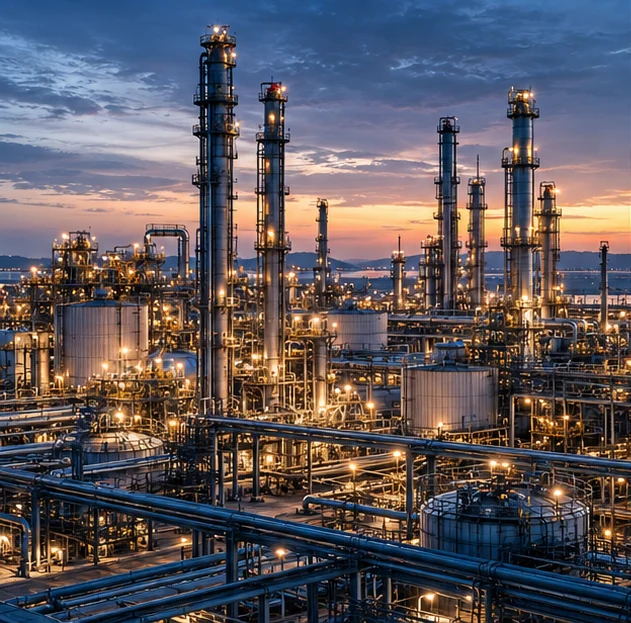 Industrial manufacturing refinery