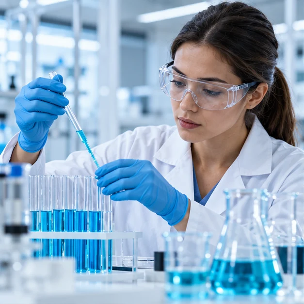 Scientist developing chemical formulations